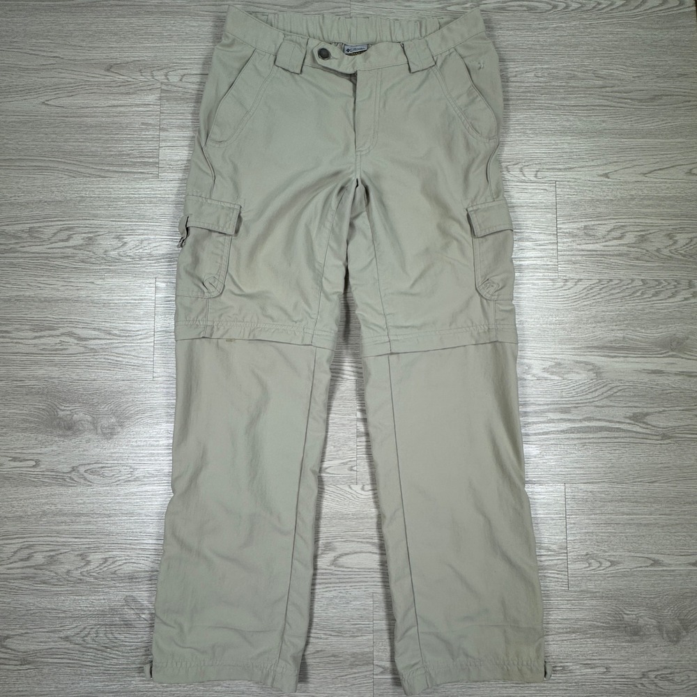 Columbia Women's Convertible Hiking Pants Titanium Beige Size 8 Short Cargo Tan